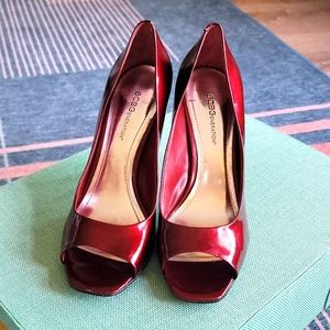 BCBGeneration Red Open Toe High Heel Size 8